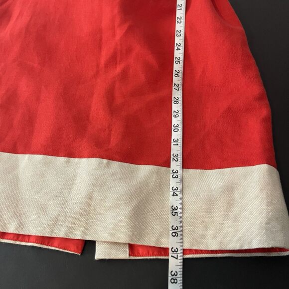 Kate Spade James Linen Sleeveless Colorblock Shift Dress Size 4 Red Beige $495 - Picture 9 of 9